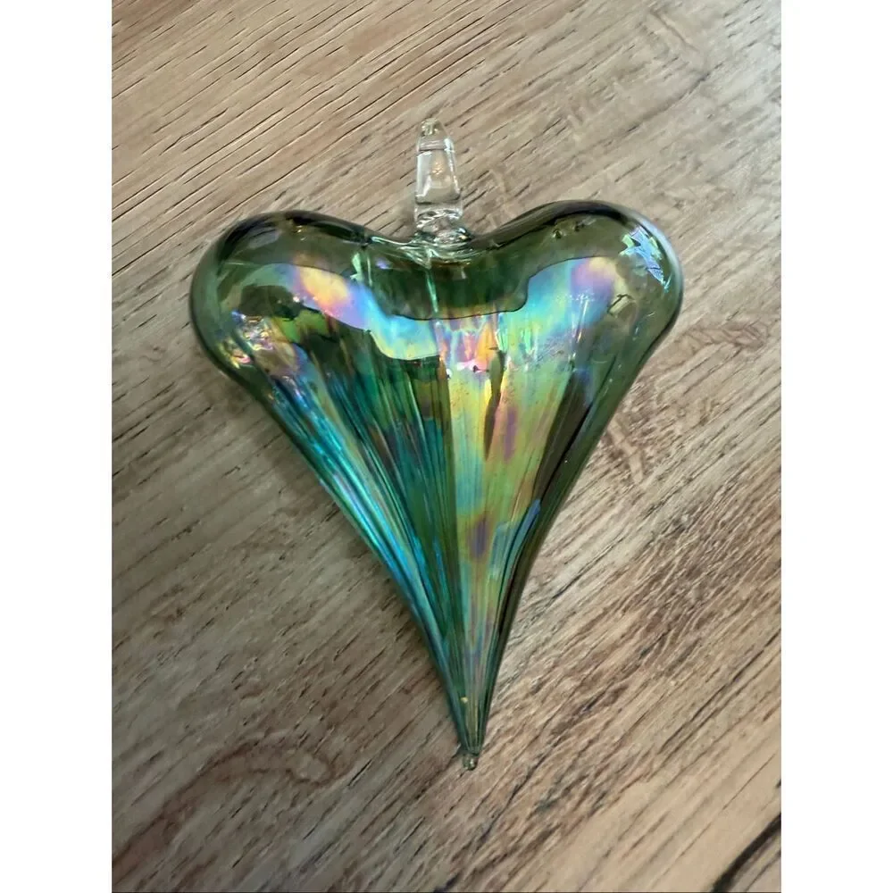 handblown glass heart ornament bundle of 4